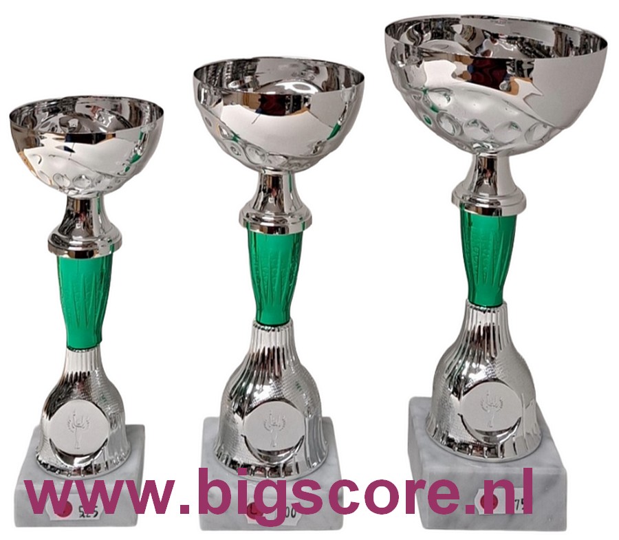 AUB 002 Beker Groen-Zilver LAATSTE Serie OP=OP!!